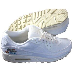 Nike Women's Air Max 90 SE EQUAL Logo Running Shoes Sail White Gold Size 9 NIB